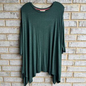 Matilda Jane 3/4 Sleeve Shark Bite Hem Tunic Women's Size L.